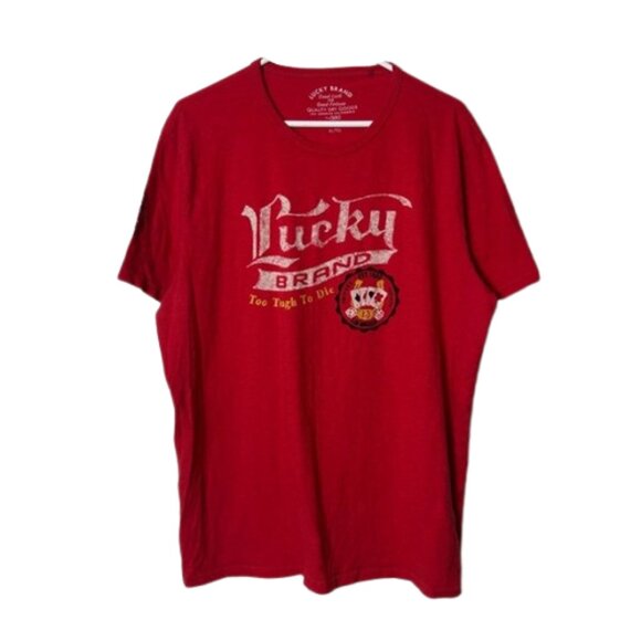 Lucky Brand Other - Lucky Brand red too tough to die short sleeve graphic tee men's XL